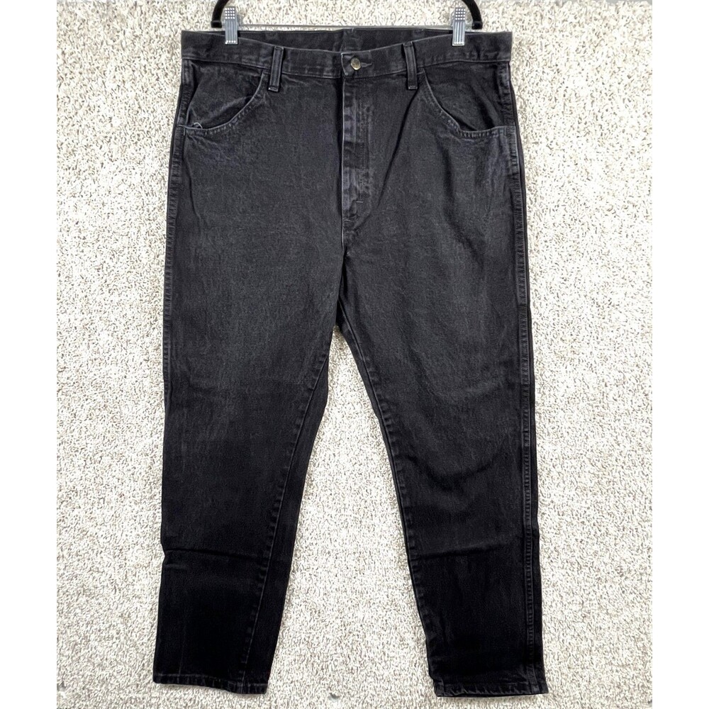 Rustler Men’s Black Jeans 38x32 Straight Leg Classic Fit Denim 100% Cotton Made
